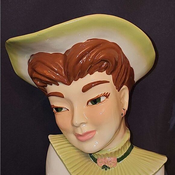 Other - Vintage Ceramic Lady Head Vase “Bonnie” 6.75”